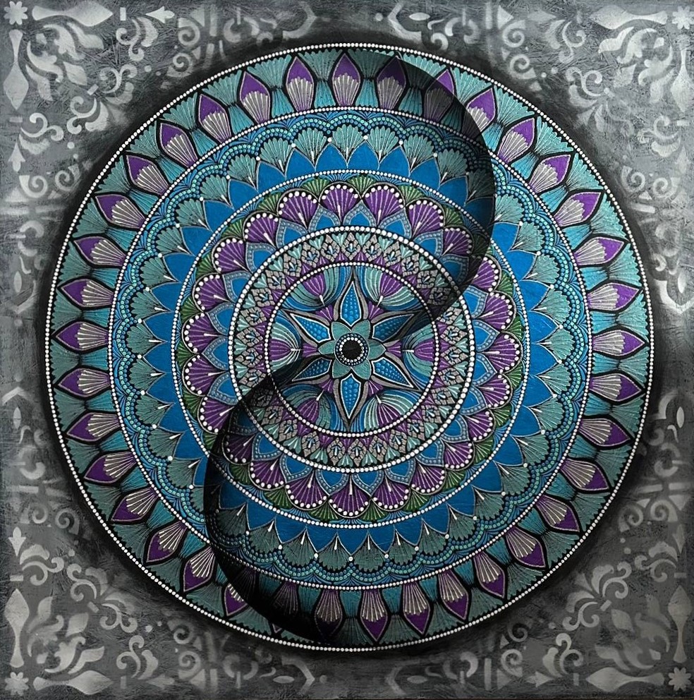 Art details with gold and blue colors